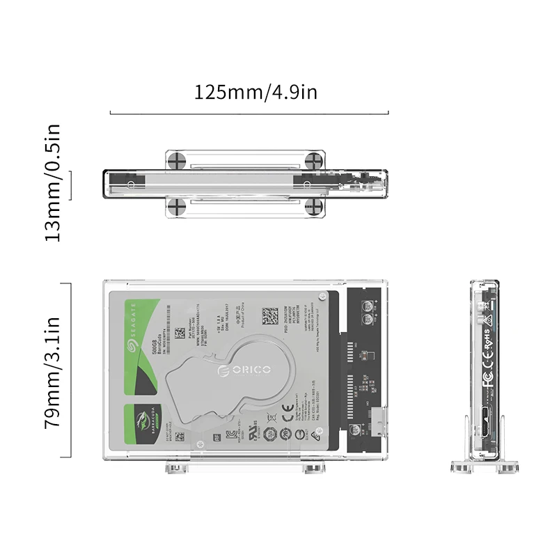 ORICO 2, 5        USB 3, 0  HDD  USB C     5 / UASP 4