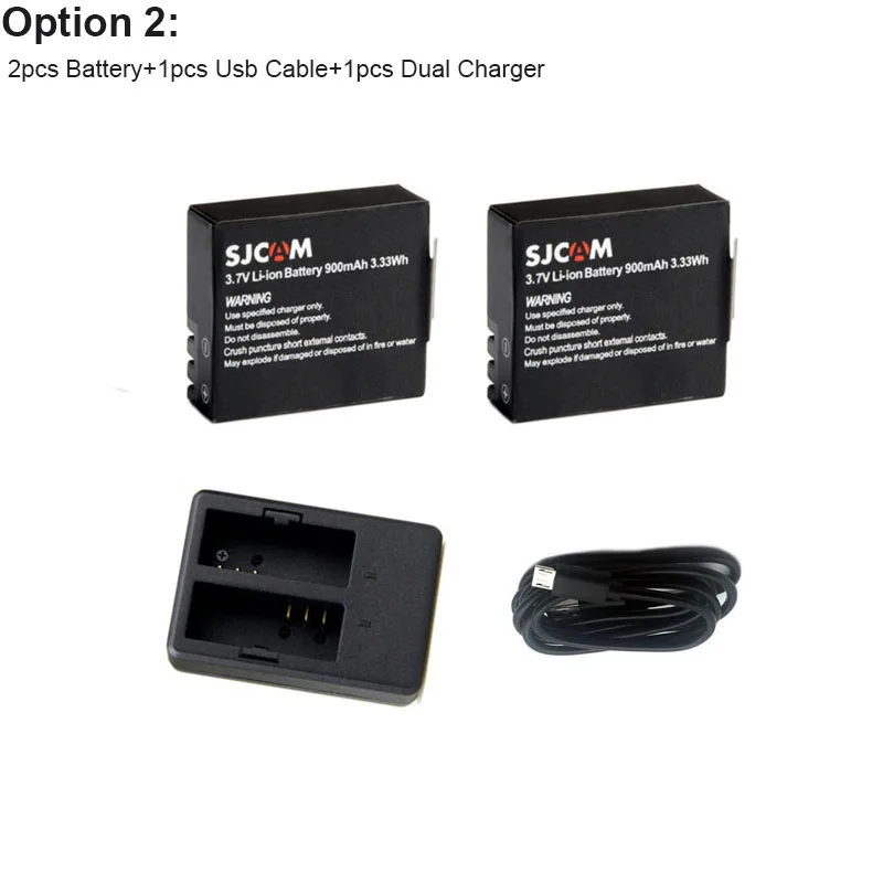 SJCAM SJ4000 Battery for SJCAM SJ5000 Dual Charger SJ5000 WiFi Storage Bag SJ5000X Elite M10 Rechargeable Li-ion Battery Pack