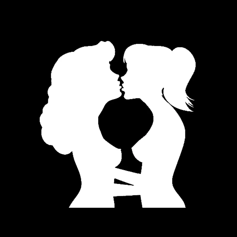 YJZT 13 см * 14 Виниловая наклейка с изображением лесбиянок любящих мультфильмов