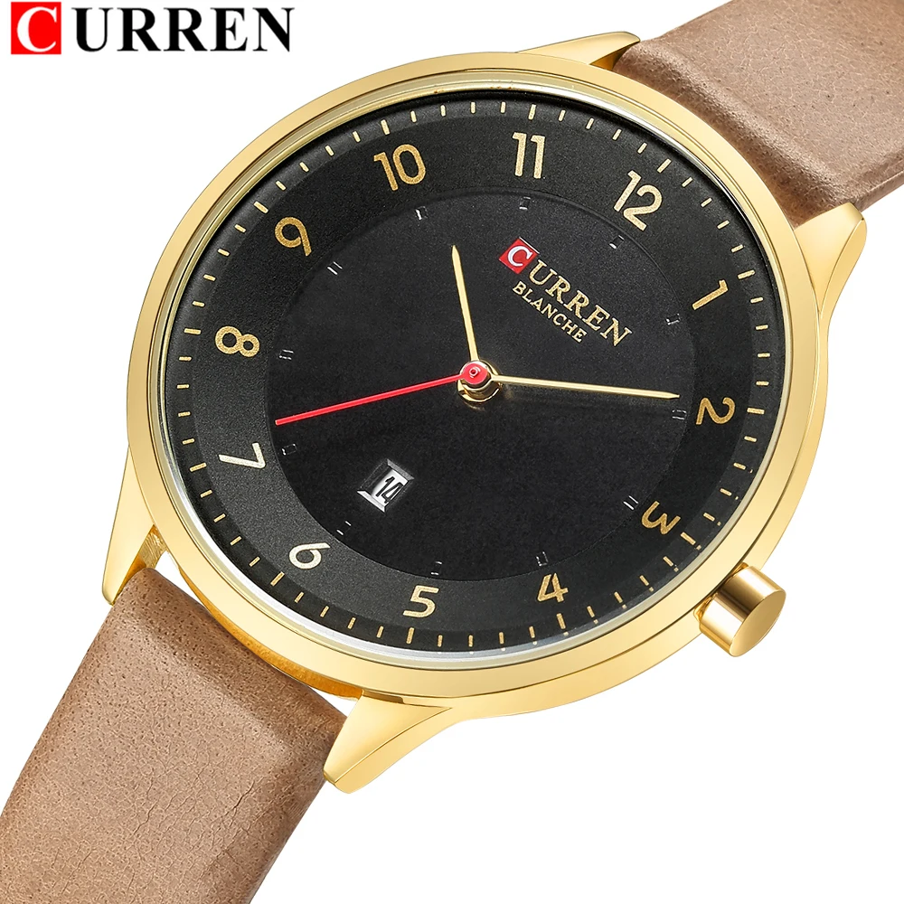 CURREN ультратонкие часы женские модные из натуральной кожи Quratz Wris Reloj Mujer