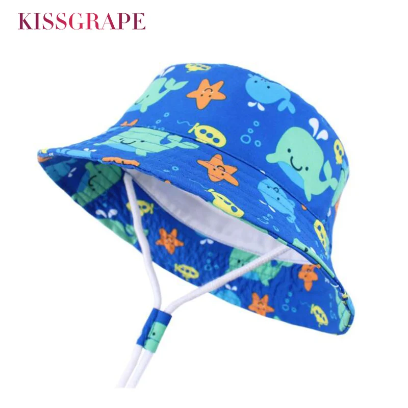 

New Baby Boys Cartoon Caps Panama Bob Hat Kids Summer Beach Bucket Hat Children's Cotton Sun Protection Cap Sunhat