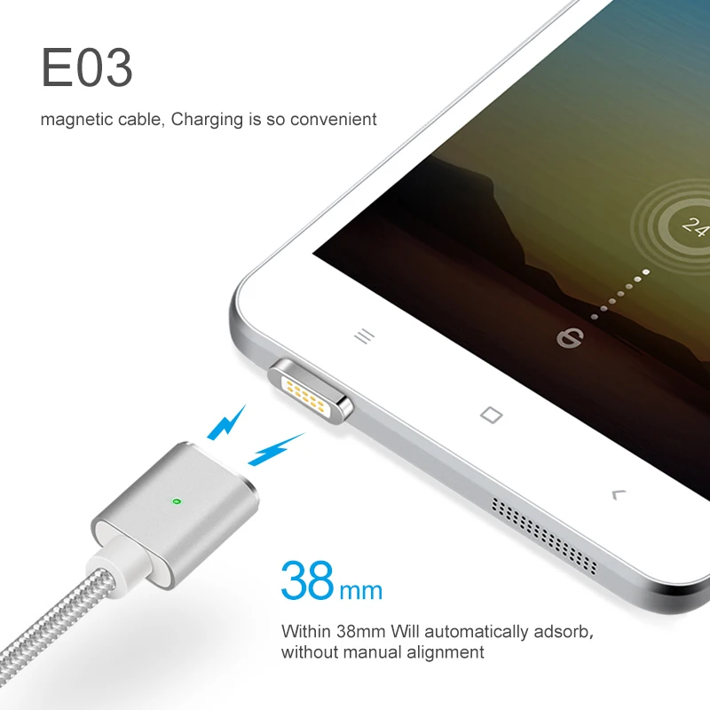 RHOADA E03 магнитное зарядное устройство Micro USB кабель для Xiaomi huawei Android мобильный