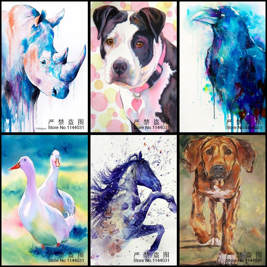 

5d Diy Diamond Mosaic Animal Diamond Embroidery Christmas 3D Diamond Painting Dog Horse Rhinoceros Eagle Pictures Home Decor