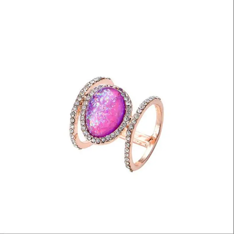 Новое модное женское кольцо в стиле рок/панк с натуральным камнем