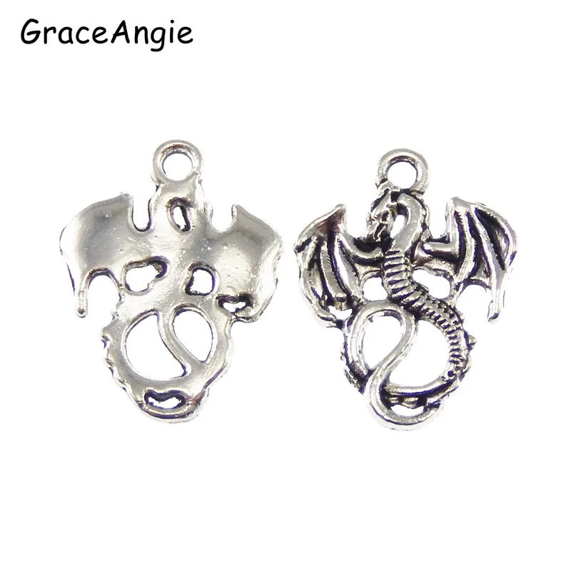 Ожерелье с подвеской в виде дракона 20 цветов под античное серебро подвеска для