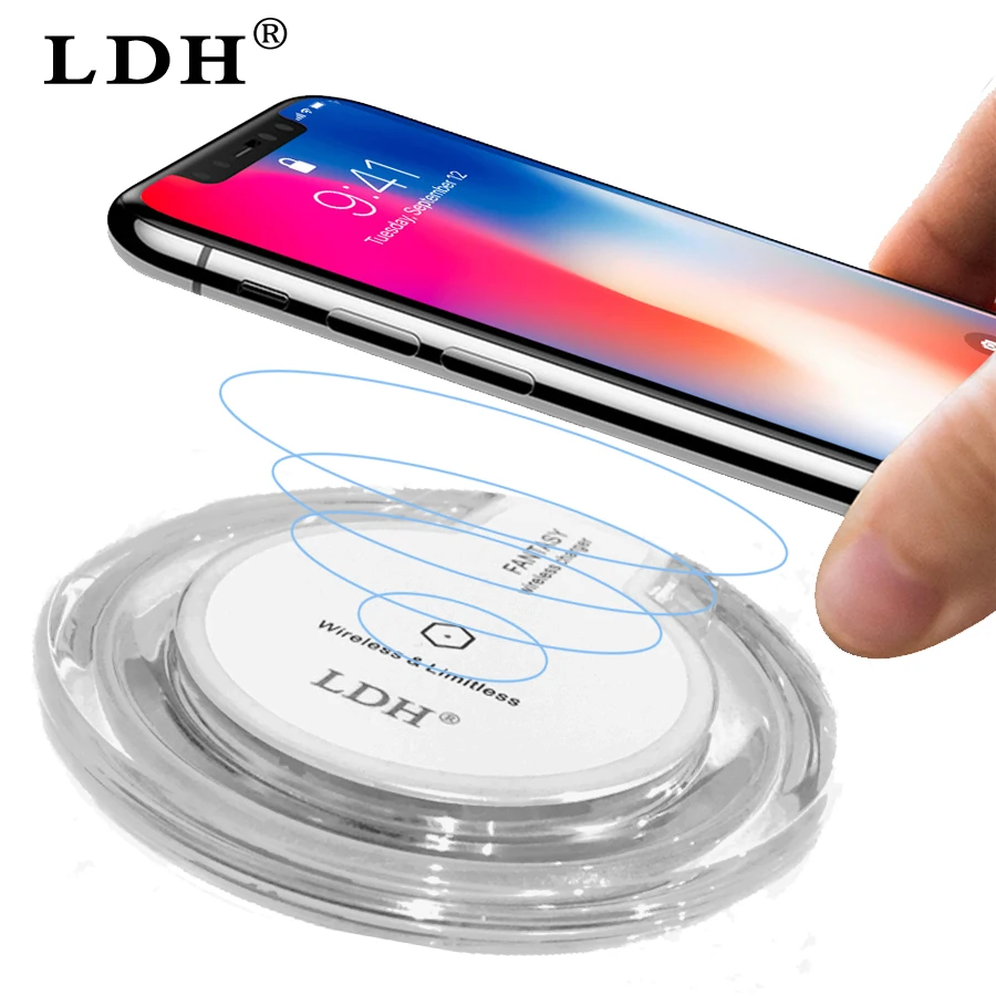 Беспроводное зарядное устройство LDH Qi для iPhone X 8 Plus быстрая зарядка мобильного