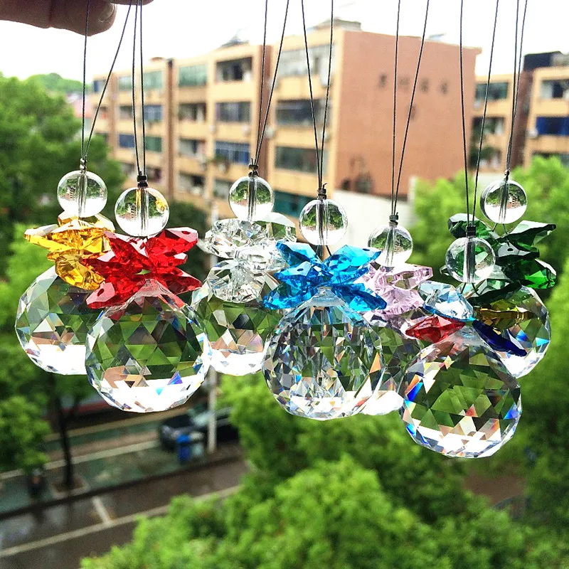 Красивое Хрустальное стекло Suncatcher граненый шар + фотоэлемент для люстры