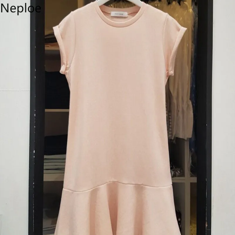 Nepole Лето Новое поступление женское платье 2019 мода O-Neck пуловер с короткими