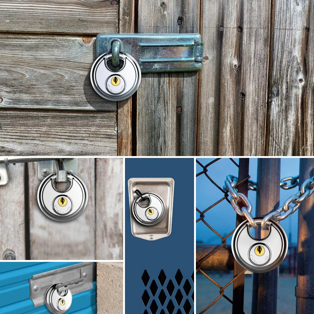Stainless steel Keyed Padlock lock With 2 Keys Heavy and Durable Brass Padlock for storage rooms, garages and sheds, trailers