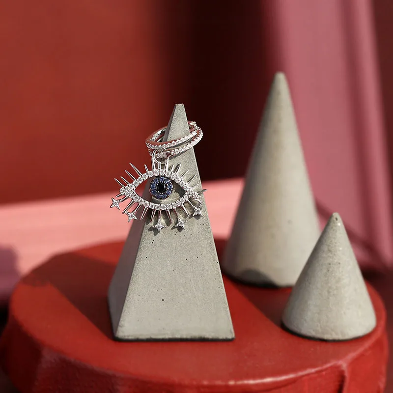 SLJELY, роскошный бренд, 925 пробы, серебряные, асимметричные, Pop Lucky Eye, серьги, микро кубический цирконий, камни, хорошее ювелирное изделие для женщин