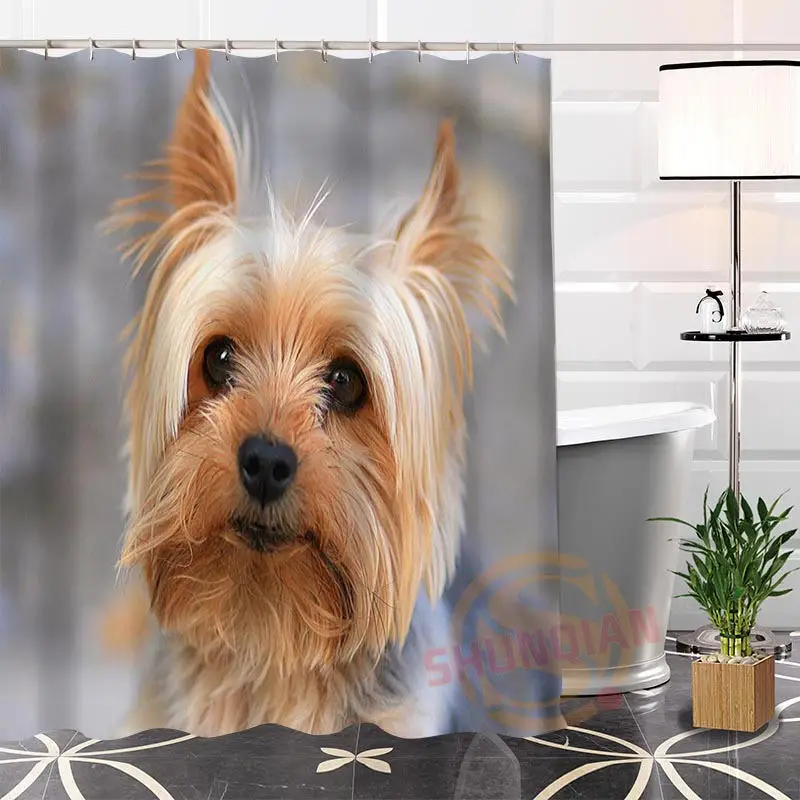 Изготовленный На Заказ йоркширского терьера горячая Распродажа душ Шторы 100%