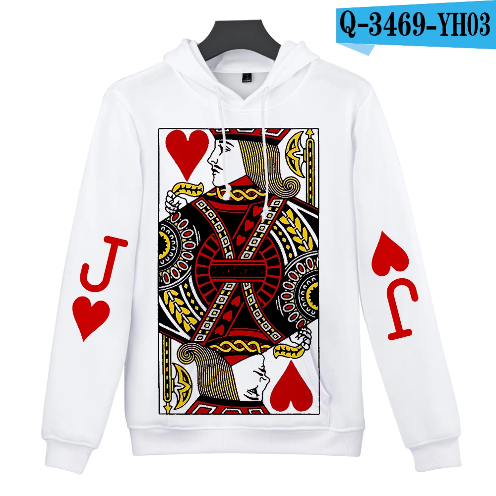 Лидер продаж, худи, Poker, 3D, толстовки для мужчин и женщин, Harajuku, толстовки, новинка, с принтом красного сердца, K Poker, 3D толстовки, мужские повседневные толстовки - Цвет: 3D