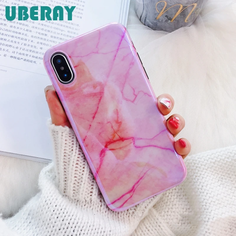 Роскошный чехол UBERAY мраморный для iphone XS Max XR 7 8 Plus чехлы телефонов мягкий