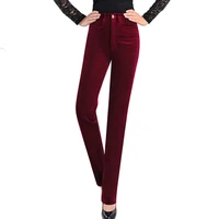 new autumn and winter office lady plus size brand female women girls high waist straight corduroy pants clothes 79442