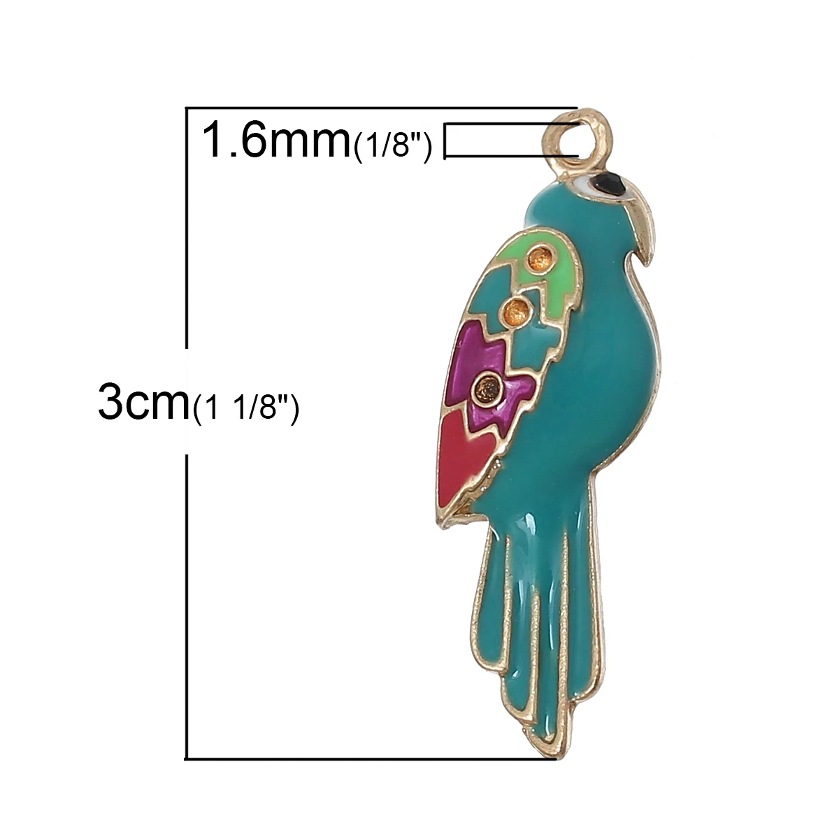 DoreenBeads амулет кулоны попугай золотой цвет многоцветный (можно держать ss4 стразы)