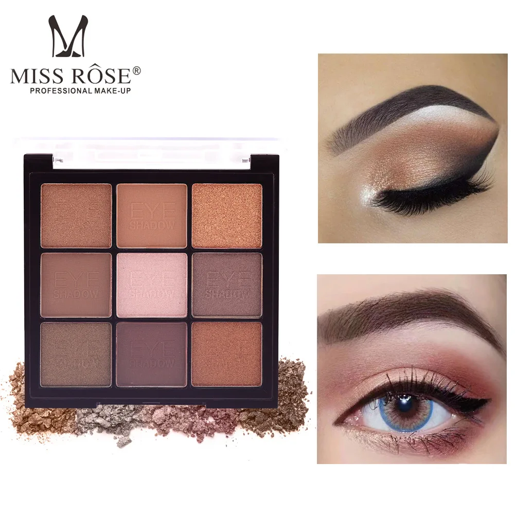 MISS ROSE 9 цветов матовый пигментный теней для век палитра сияющих век| |