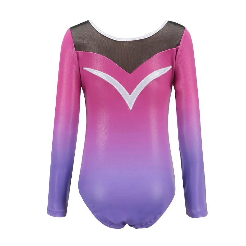 Children's Ballet Gymnastics Suit Dance Practice Clothes Dance Clothes Girls Long Sleeve Diamond Pattern Body Suit