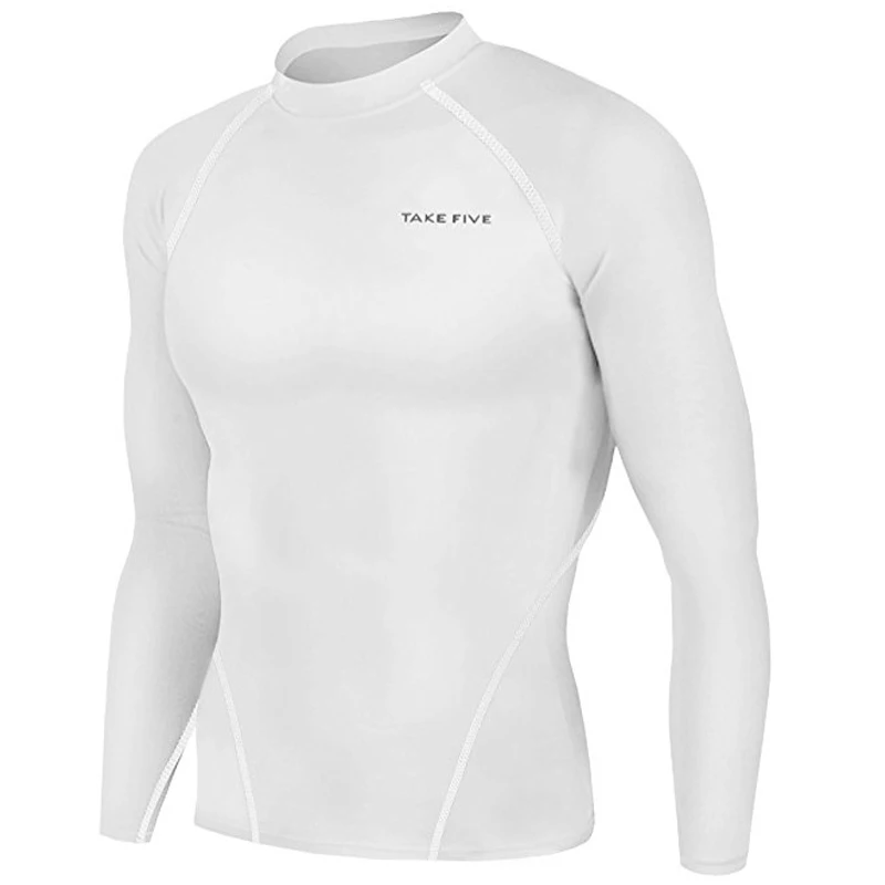 New Premium TakeFive Men's Compression Skin Tight Long Sleeve Top &amp Pants Sets-004+016 White | Мужская одежда