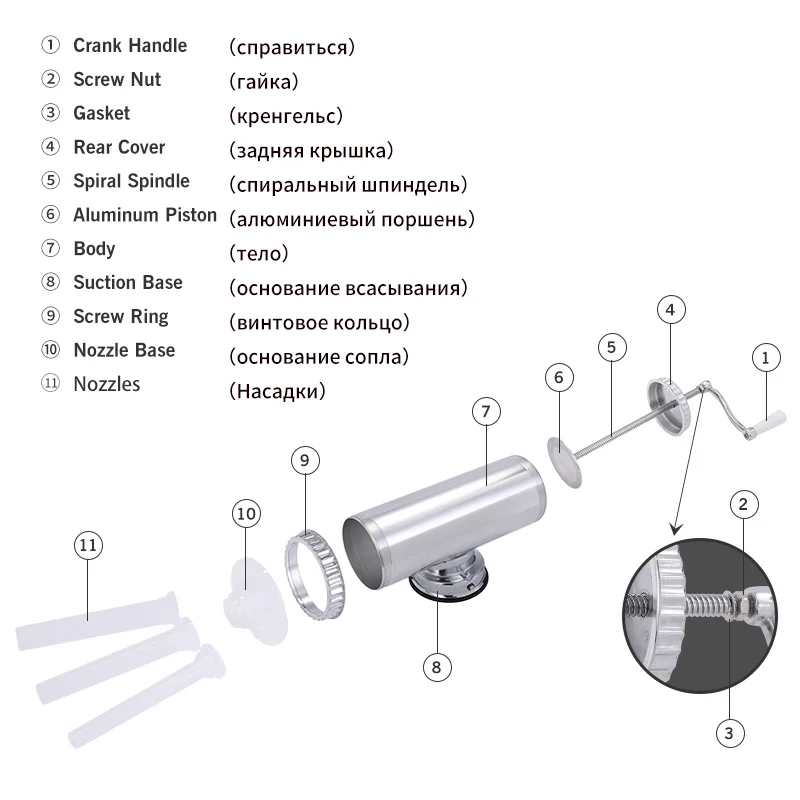 3LBS/1,5 кг ручные салями Maker горизонтальный колбасный шприц домашней колбасы, тем самым позволяя зернам раскрыться присоски& 3 заполнения насадки