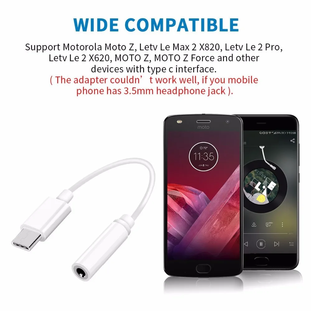 2 шт. anskp Тип USB C до 3.5 мм наушники кабель адаптер Aux для LeTV 2pro Max2 Pro 3 Xiaomi 6|cable headphone|3.5mm