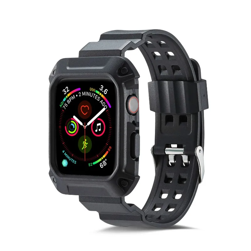 Прочный защитный чехол с резиновой силиконовой лентой для apple watch sereis 3 2 1 38 мм 42 мм ремешок для iwatch 3 2 1