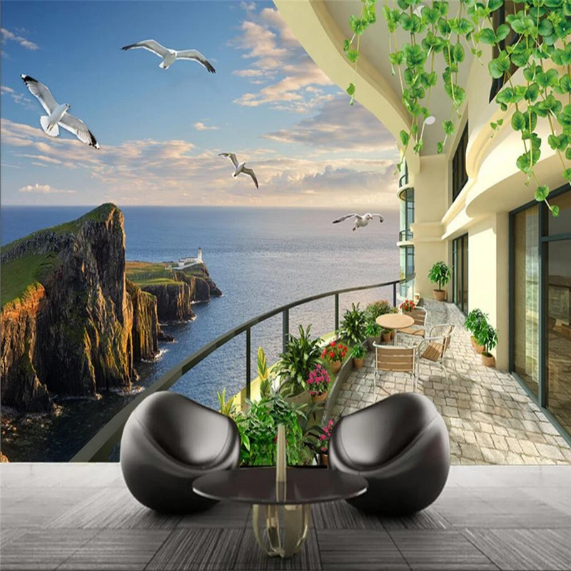 Фотообои beibehang на заказ фотообои наклейки мечта HD комната с видом море 3D стерео