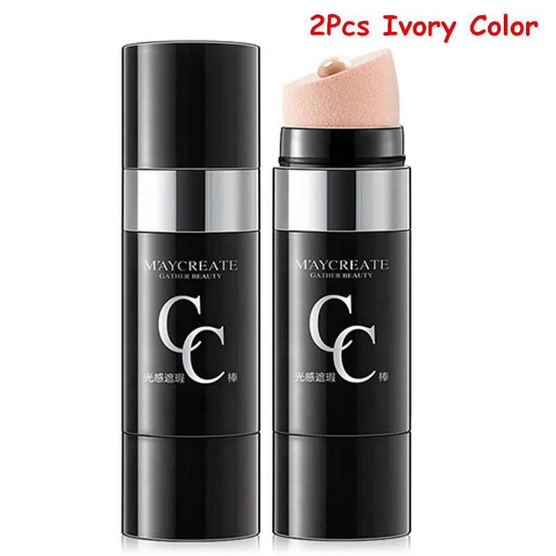 2Pcs Ivory Color 2 шт. консилер CC крем водонепроницаемый макияж конселер крем осветляет кожу длительное покрытие акне темные круги лица консилер крем - Цвет: 2Pcs Ivory Color