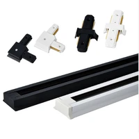 0 5m black white 2 wire track rail straight l t cross connector jointer