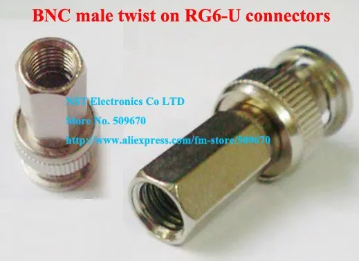 Бесплатная доставка/10 шт/Высокое качество BNC Мужской поворот на RG6-U разъемы