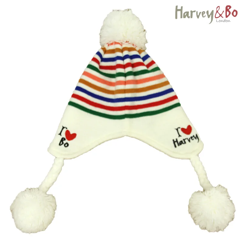 Новая детская шапка в цветную полоску для маленьких мальчиков и девочек зимние