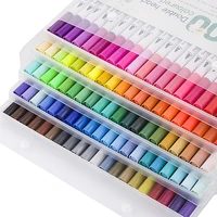 2436486080100 colors fineliner drawing painting watercolor art marker pens dual tip brush pen set school supplies tool