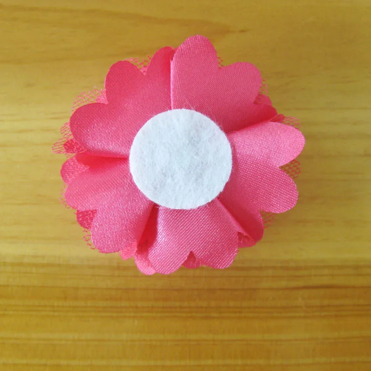 

wholesale fabric flower satin mesh rose DIY flowers 2inch 2" DIY flowers children hair accessories 30pcs/lot