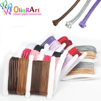 olingart 8mcard 2 colors mixed waxed cotton beading cord thread line 1 0mm and 2 0mm jewelry cord jewelry making nylon thread