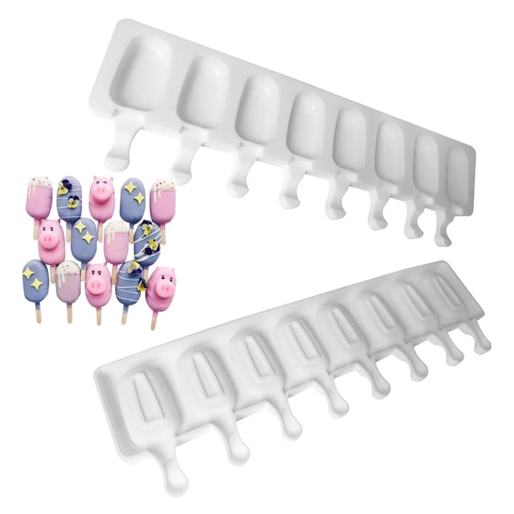 4 отверстия пищевого силикона эскимо формы DIY мороженого мороженое Бар плесень