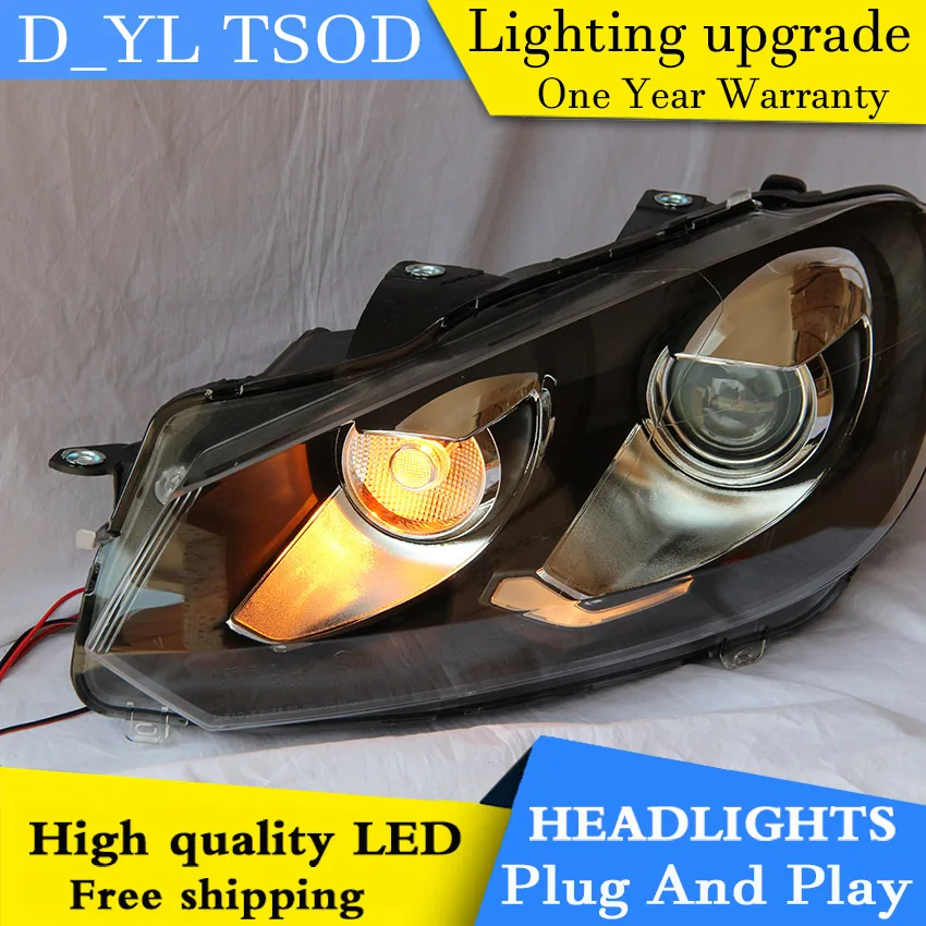 

DY_L Car Styling Head lamp for Golf6 Golf mk6 2008-2012 LED Headlight DRL H7/D2H HID Xenon bi xenon lens