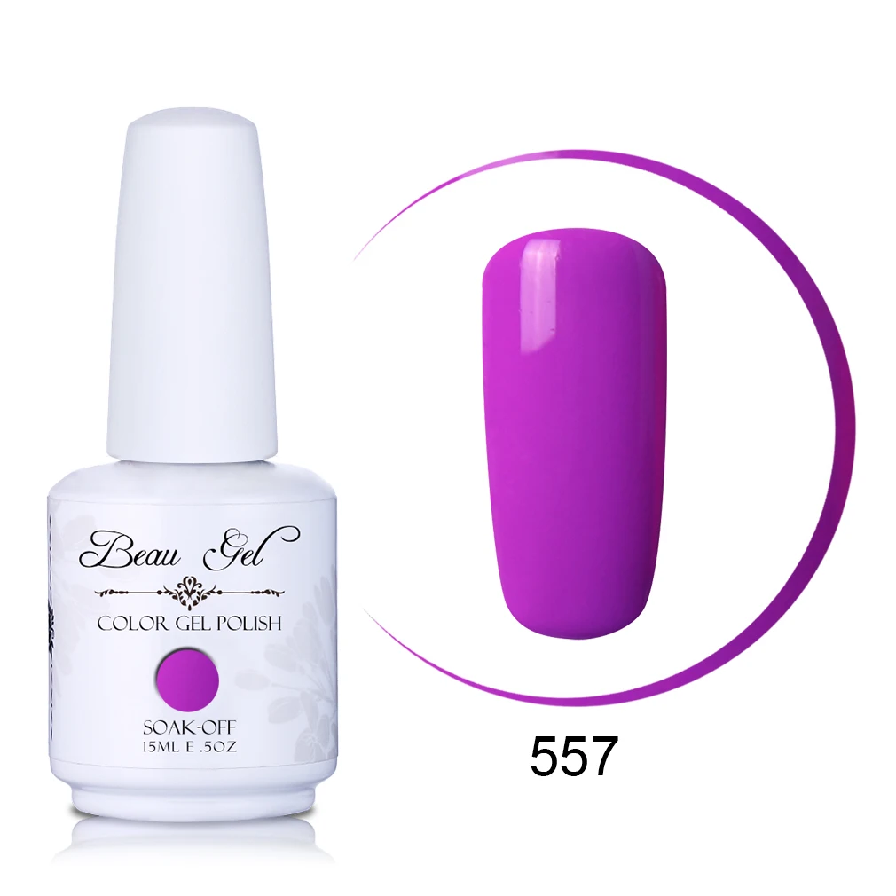 Beau Gel 15ML Nail Art Gel Varnish Semi Permanent Nail Polish Hybrid Gellak Soak Off Glitter UV Gel Nail Polish Enamel Lacquer - Цвет: GNS557