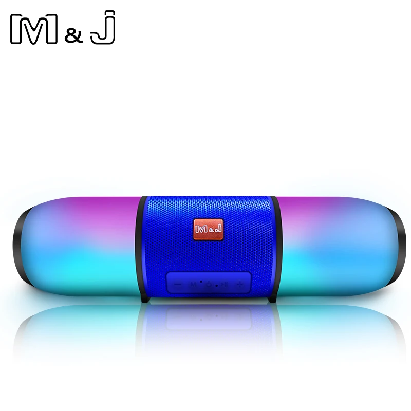M & J красочные светодиодный свет bluetooth Колонка HIFI стерео беспроводная портативная