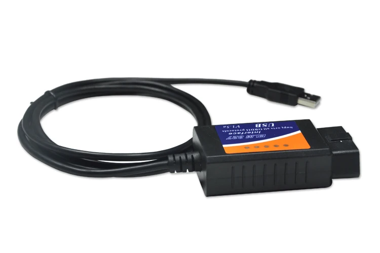 15 шт./лот DHL Бесплатная ELM327 интерфейс USB OBD2 Авто сканер V1.5 OBDII OBD 2 II elm327 usb Супер