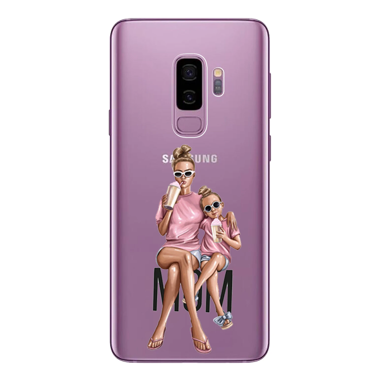 Soft TPU Funda For Samsung Galaxy S7 Edge S8 S9 Plus Case Cover Silicone Capa Cute Baby Mom Dad Girl Coque Protect Phone Shell |