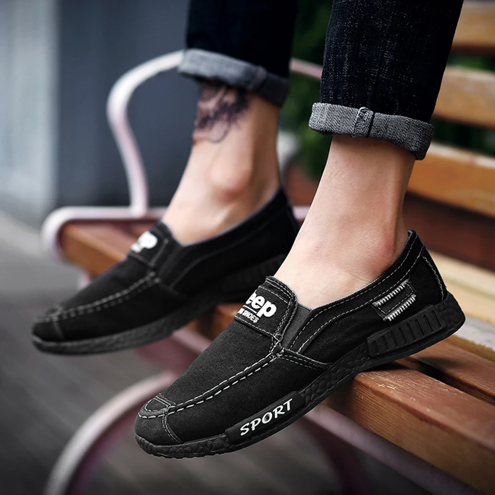 Fashion Mens Casual Shoes Rubber Slip On Loafers Men Autumn Winter Canvas Driving Brand Zapatillas Hombre Zapatos | Обувь