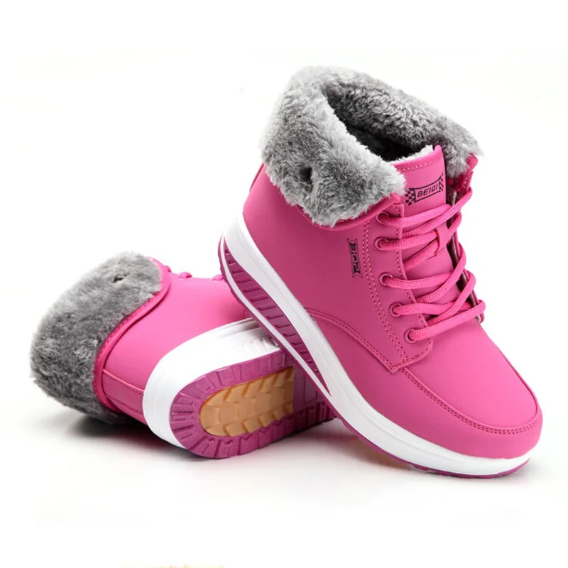 Женские зимние ботинки WDZKN теплые на танкетке ботильоны для женщин платформе|women