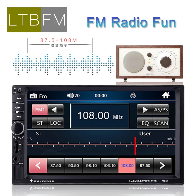 LTBFM 2 Din автомагнитола Bluetooth 2din автомобильный мультимедийный плеер " HD сенсорный Автомагнитола MP5 автомобильный аудио стерео с камерой заднего вида