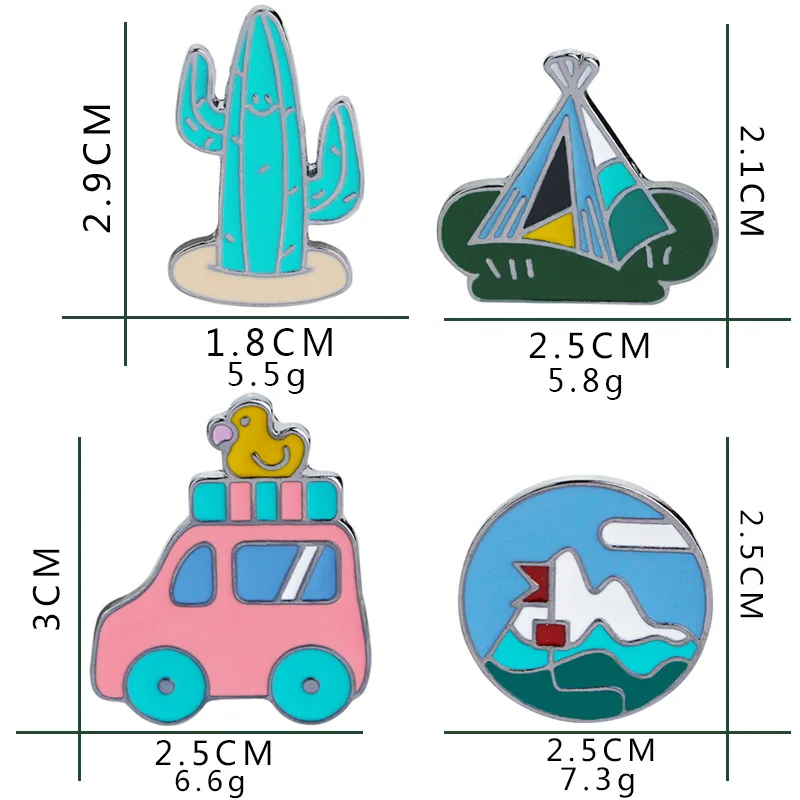 Высокое качество модная и креативная брошь кактус палатка автомобильный значок