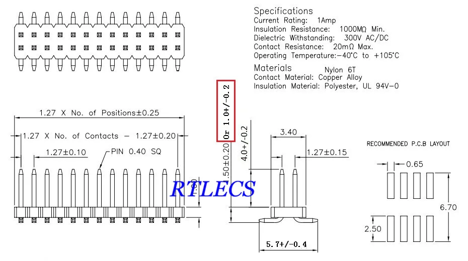 10 шт. SMT 1 27 мм двухрядный Штекерный разъем 4 6 8 12 14 16 20 24 26 30 40 44 50 60 80 100 Pin