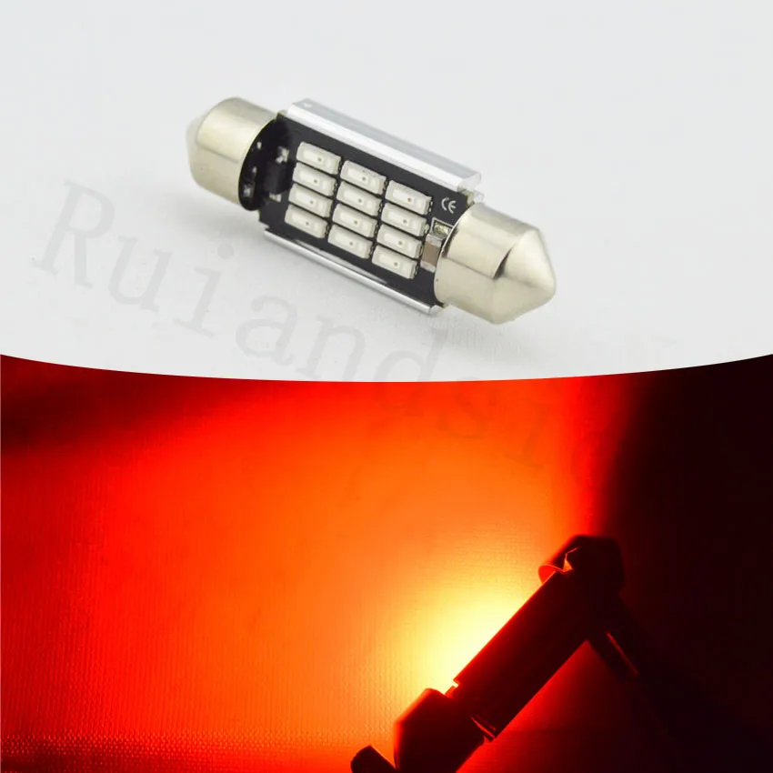 20 штук 31 мм 36 мм/39 мм/41 12 SMD 4014 красный купол с фестонами CANBUS без ошибок автомобиля