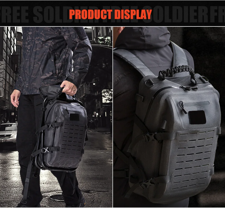 FREE SOLDIER открытый спортивный походный тактический военный рюкзак Съемная сумка для мужчин, Мультифункциональный портативный стул для рыбалки