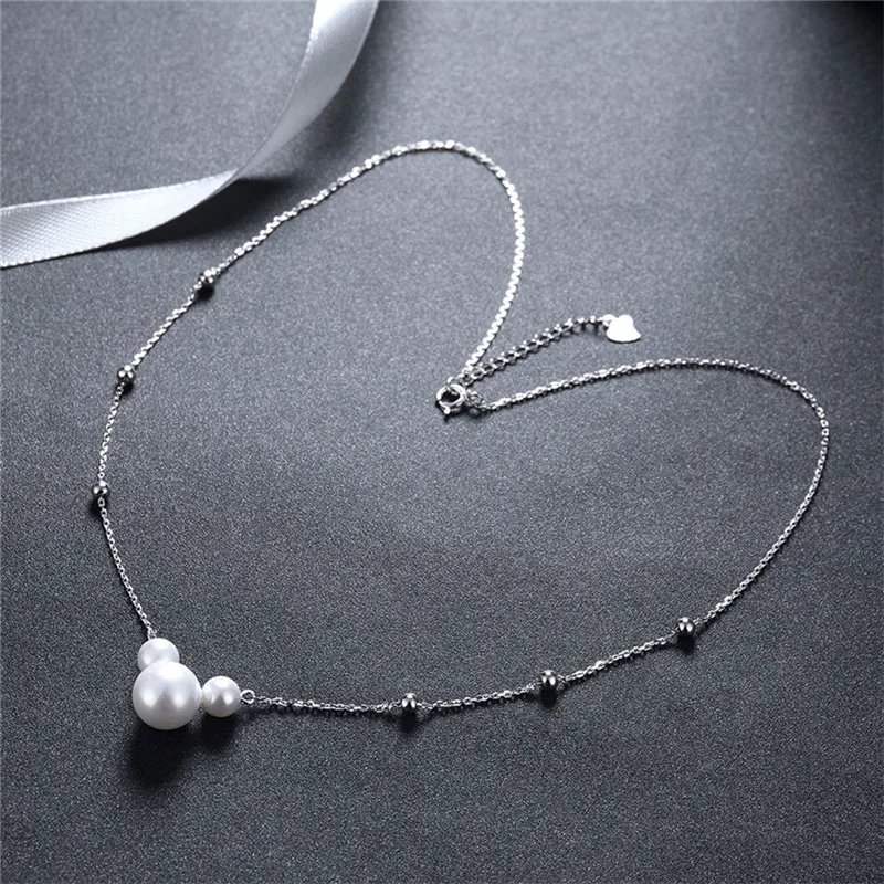 Boho 925 стерлингового серебра 3 перлы раковины макси choker ожерелья &amp подвески для