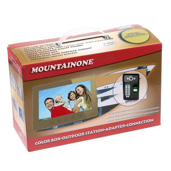 Система внутренней связи MOUNTAINONE дверной видеодомофон 10 дюймов 1000 ТВЛ HD ИК камера