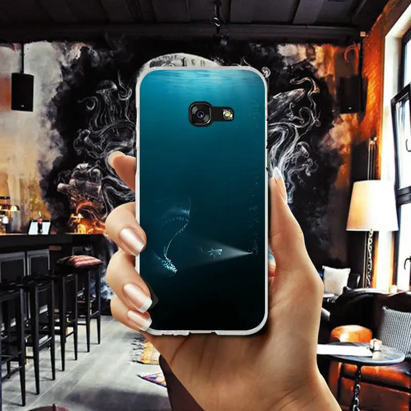 Ocean Fish Sharks Soft TPU Silicone cELL Phone Cases Bags For Samsung Galaxy A3 A5 A7 J1 J2 J3 J4 J5 J6 J7 2016 2017 2018 Cover |