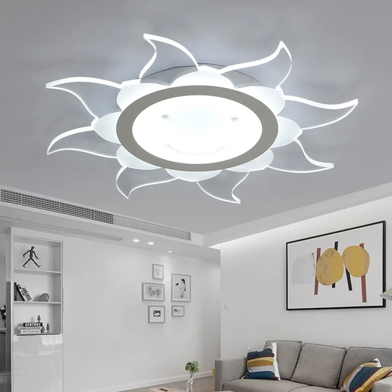 Креативный акриловый потолочный светильник Sunflower Smiley тонкий светодиодный для
